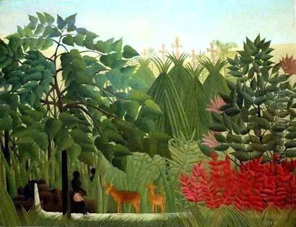 The Waterfall Oil Painting by Henri Julien Rousseau