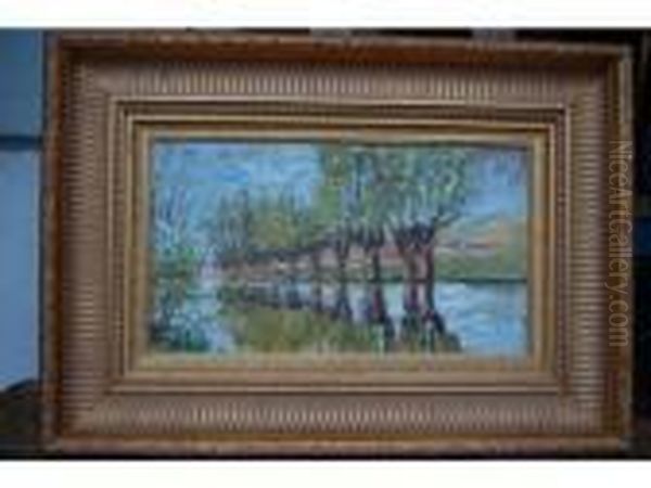 La Riviere Oil Painting by Pierre Eugene Montezin