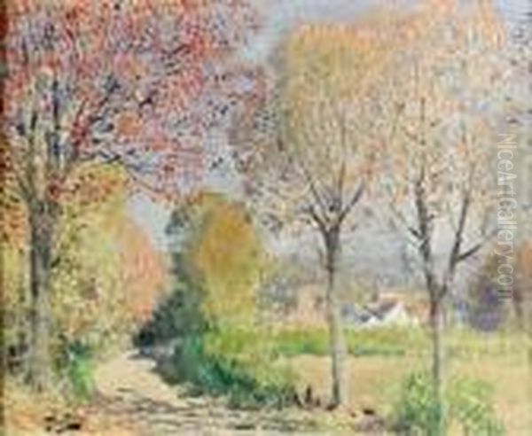 La Route Du Village Oil Painting by Pierre Eugene Montezin