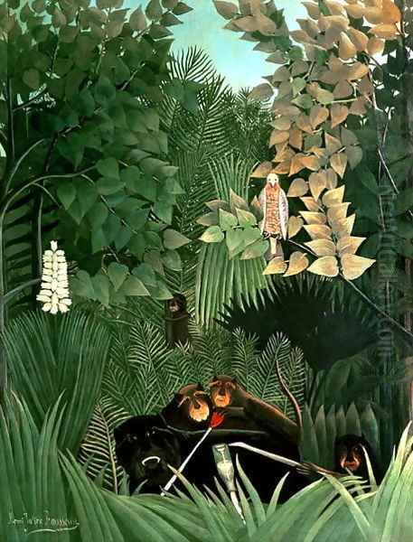 The Monkeys 1906 Oil Painting by Henri Julien Rousseau