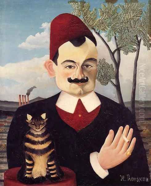 Portrait of Mr X (Pierre Loti) 1905-1906 Oil Painting by Henri Julien Rousseau