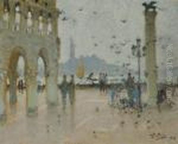 Venise, Palace Saint-marc Oil Painting by Pierre Eugene Montezin