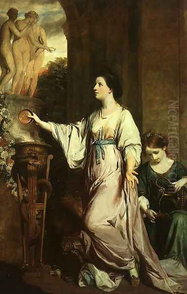 Lady Sarah Bunbury Sacrificing to the Graces 1765 Oil Painting by Sir Joshua Reynolds