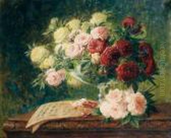 Bouquet De Fleurs Oil Painting by Pierre Eugene Montezin