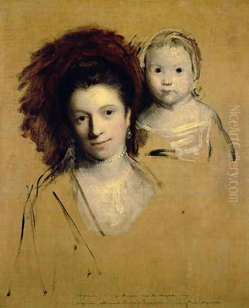 Georgiana, Countess Spencer and her Daughter Lady Georgiana, Afterwards Duchess of Devonshire, 1759 Oil Painting by Sir Joshua Reynolds