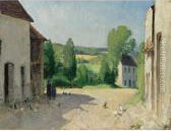 La Sortie Du Village, Creuse by Pierre Eugene Montezin