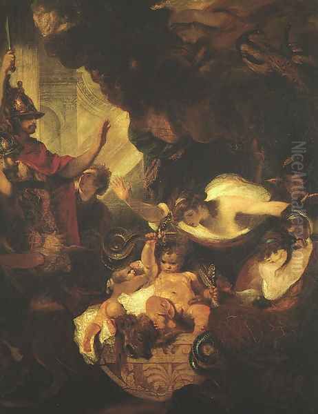 The Infant Hercules Strangling the Serpents sent by Hera Oil Painting by Sir Joshua Reynolds