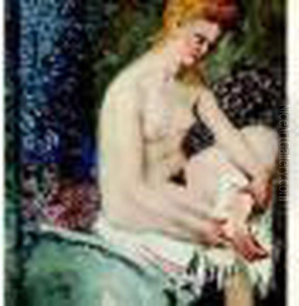 Femme A Sa Toilette Oil Painting by Pierre Eugene Montezin