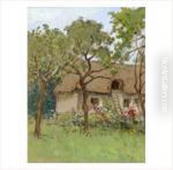 Chaumiere Au Printemps Oil Painting by Pierre Eugene Montezin