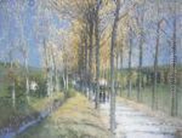 Allee Au Bord Du Ruisseau Oil Painting by Pierre Eugene Montezin