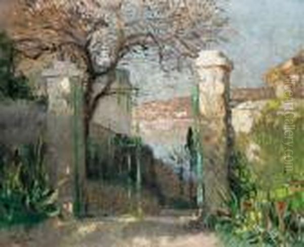 La Porte Du Jardin Oil Painting by Pierre Eugene Montezin