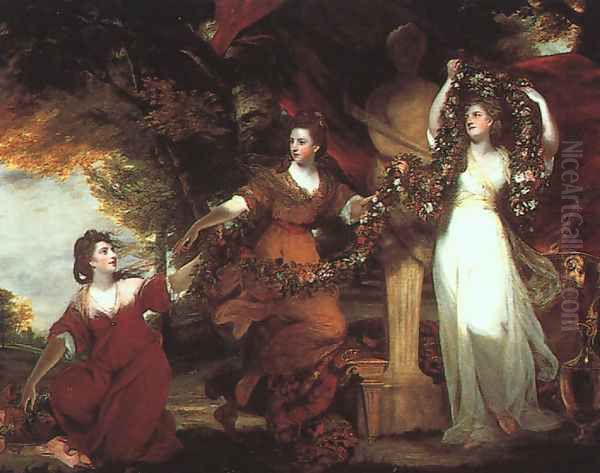 Ladies Adorning a Term of Hymen 1773 Oil Painting by Sir Joshua Reynolds