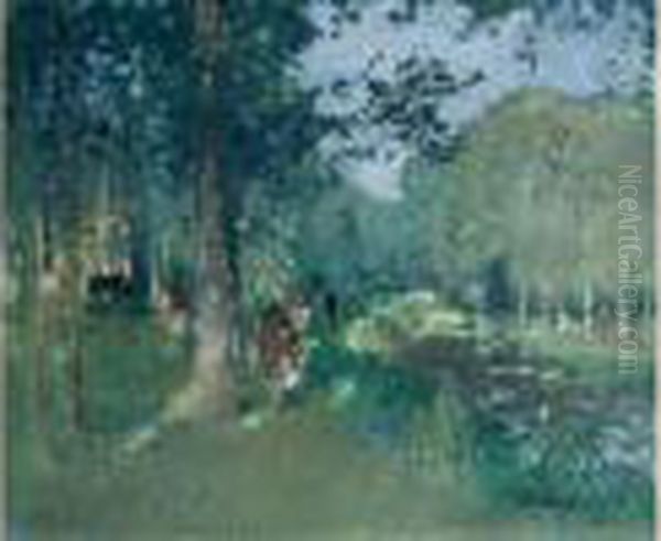  Paysage Champetre, Circa 1930  Oil Painting by Pierre Eugene Montezin