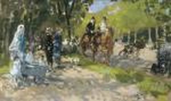 Bois De Boulogne Oil Painting by Pierre Eugene Montezin