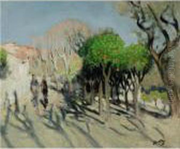 La Promenade Au Soleil Oil Painting by Pierre Eugene Montezin