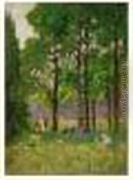 Promenade Sous Les Arbres Oil Painting by Pierre Eugene Montezin