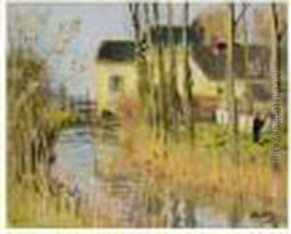 Maison Au Bord De L'eau, Le Moulin Oil Painting by Pierre Eugene Montezin