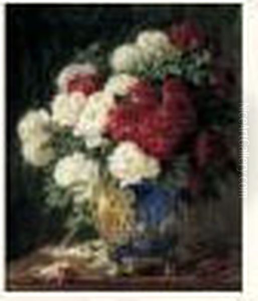 Bouquet De Roses, Vers 1914 Oil Painting by Pierre Eugene Montezin