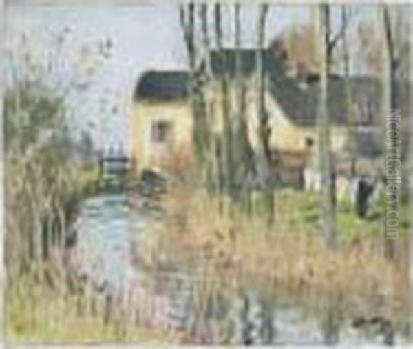 Maison Au Bord De L'eau Oil Painting by Pierre Eugene Montezin