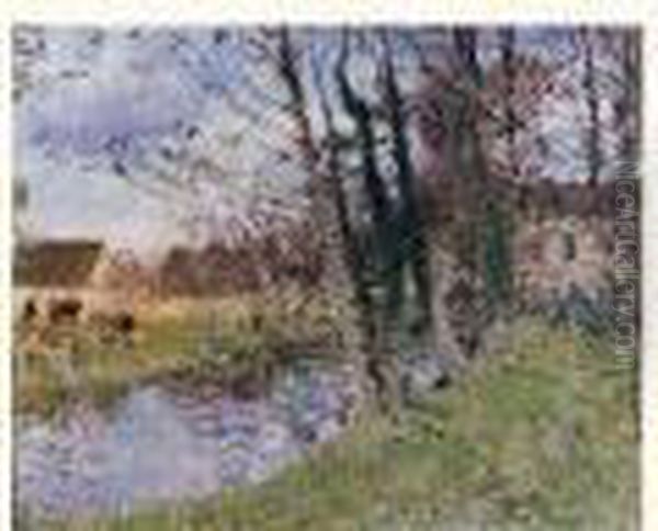 Vaches Au Paturage Oil Painting by Pierre Eugene Montezin