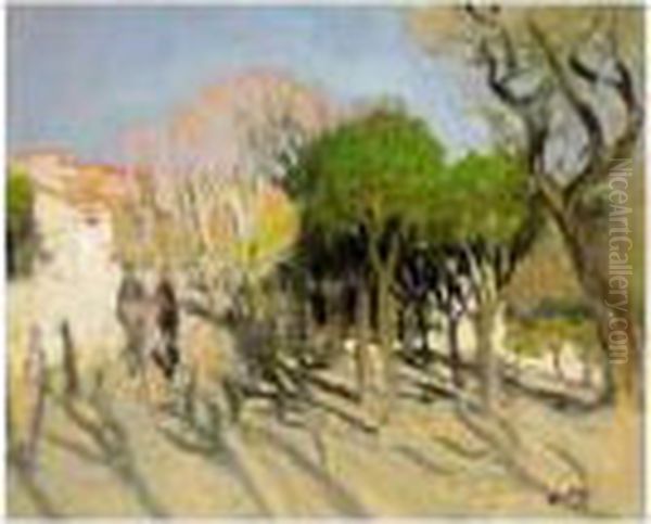 Paysage Avec Deux Figures Oil Painting by Pierre Eugene Montezin