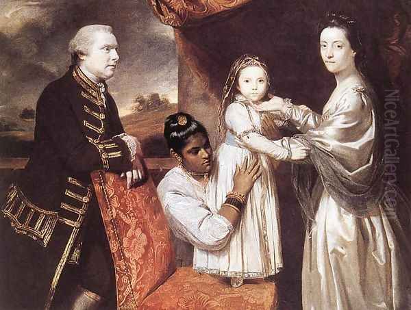 George Clive and his Family with an Indian Maid 1765 Oil Painting by Sir Joshua Reynolds