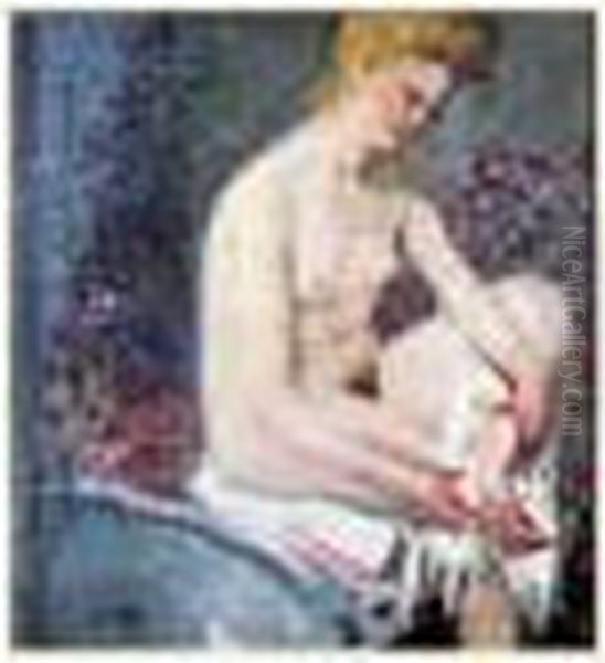 Femme A Sa Toilette Oil Painting by Pierre Eugene Montezin