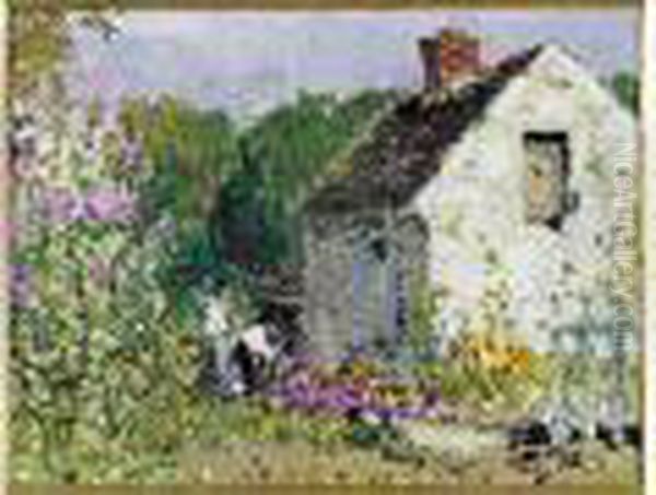 La Maison Du Voisin, Veneux-les-sablons Oil Painting by Pierre Eugene Montezin