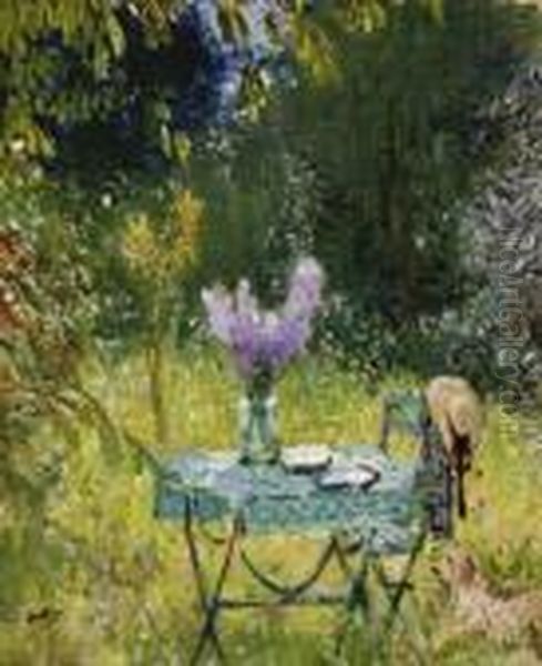 Table Au Jardin (table In The Garden) Oil Painting by Pierre Eugene Montezin