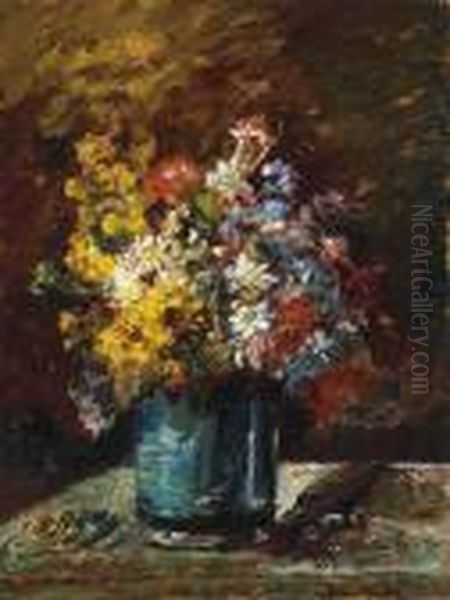 Fleurs Divers Oil Painting by Adolphe Joseph Th. Monticelli