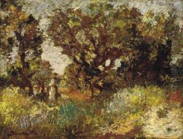 Environs De La Destrousse Oil Painting by Adolphe Joseph Th. Monticelli