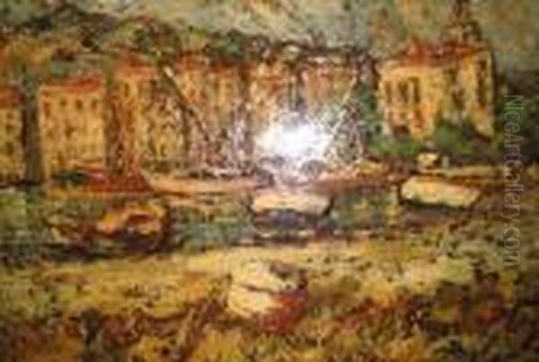 Le Port De Cassis Oil Painting by Adolphe Joseph Th. Monticelli