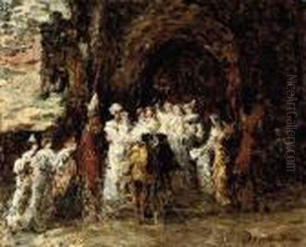 The Wedding Oil Painting by Adolphe Joseph Th. Monticelli