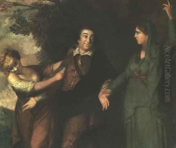 Garrick between Tragedy and Comedy 1761 Oil Painting by Sir Joshua Reynolds