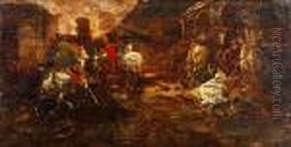 The Conversion Of St. Paul Oil Painting by Adolphe Joseph Th. Monticelli