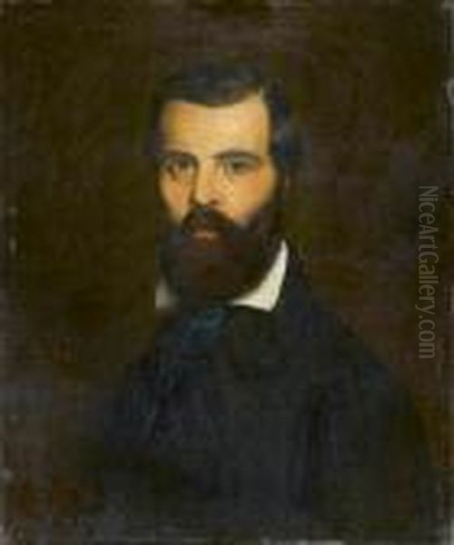 Portrait D'etienne Parrocel Oil Painting by Adolphe Joseph Th. Monticelli