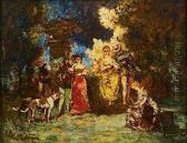 L'harmonie En Jaune Oil Painting by Adolphe Joseph Th. Monticelli