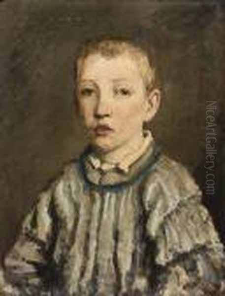 Portrait D'un Jeune Garcon Oil Painting by Adolphe Joseph Th. Monticelli