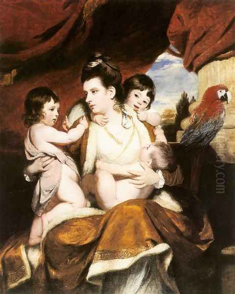 Lady Cockburn and her Three Eldest Sons 1773 Oil Painting by Sir Joshua Reynolds