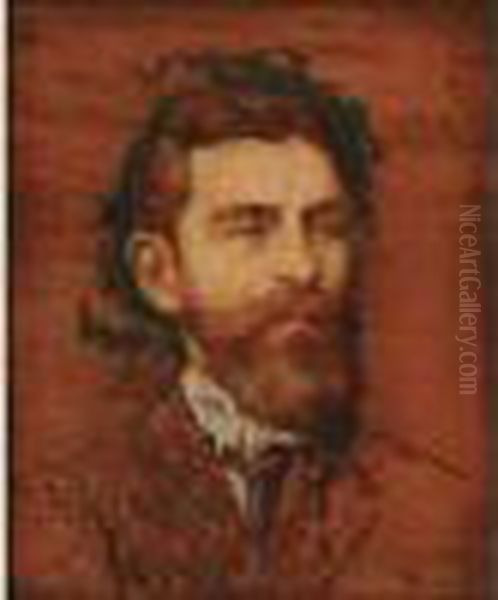 Portrait De Ziem, Circa 1866-1867 Oil Painting by Adolphe Joseph Th. Monticelli