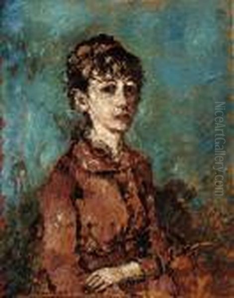 Portrait Of A Seated Lady Oil Painting by Adolphe Joseph Th. Monticelli