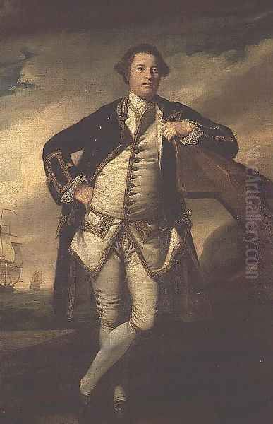 Capt. Philemon Pownall in naval uniform, 1762-65 Oil Painting by Sir Joshua Reynolds