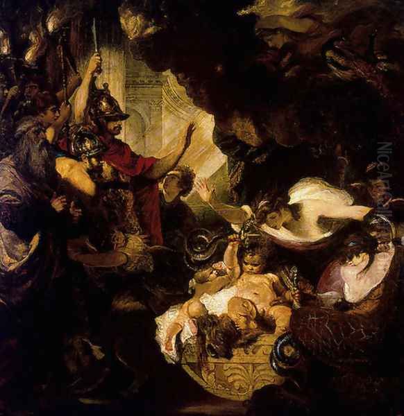 The Infant Hercules Strangling the Serpents Oil Painting by Sir Joshua Reynolds