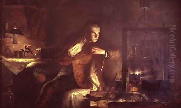 James Watt 1736-1819 in his Laboratory Oil Painting by Sir Joshua Reynolds