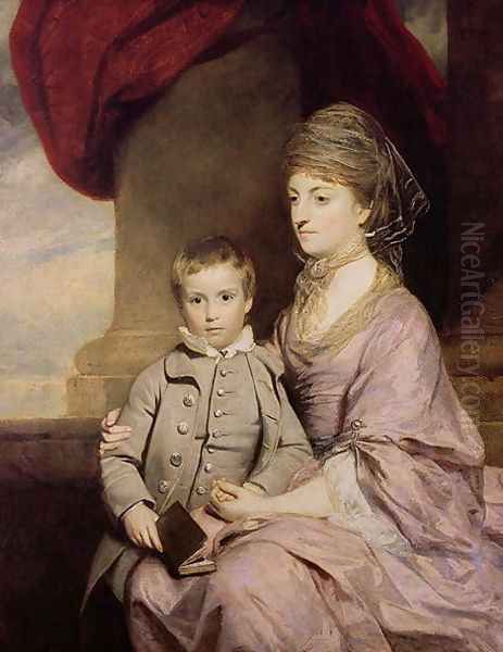 Elizabeth Herbert, Countess of Pembroke 1737-1831 and her son George, Lord Herbert 1759-1827 1764-67 Oil Painting by Sir Joshua Reynolds