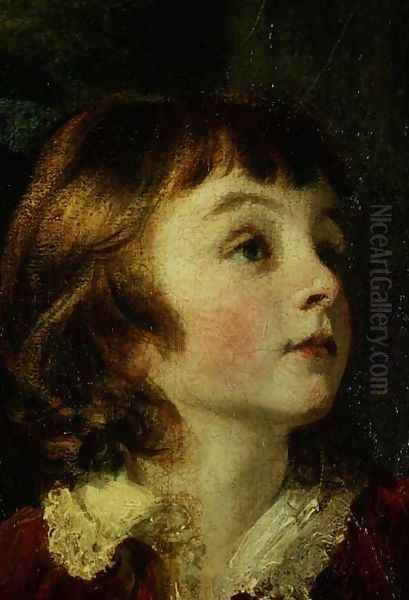 Head of a child detail from the painting the Fourth Duke of Marlborough 1739-1817 and his Family, 1777-78 Oil Painting by Sir Joshua Reynolds