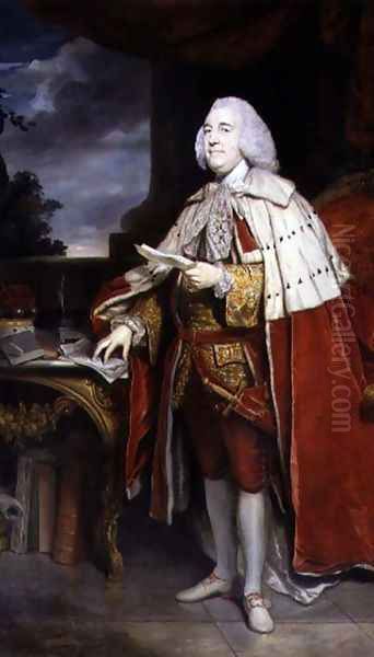 Portrait of Robert Marsham, second Baron Romney and second President of the Society, 1770 Oil Painting by Sir Joshua Reynolds