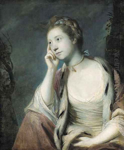 Portrait of Lady Mary Coke (1726-1811) Oil Painting by Sir Joshua Reynolds