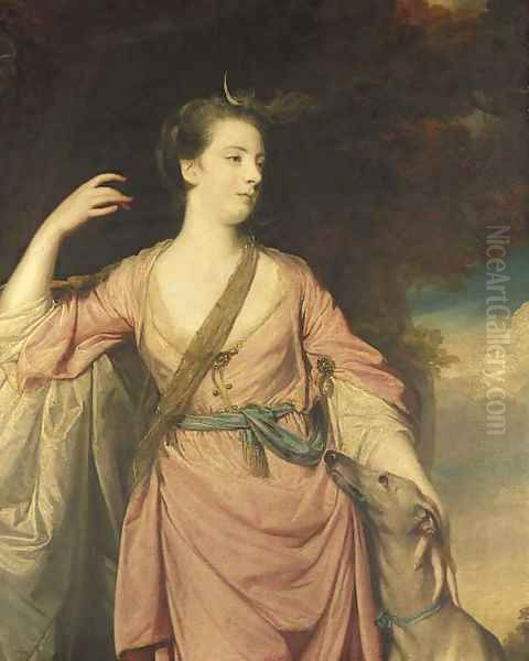 Portrait of Lady, traditionally identified as Lady Anne Dawson, as the goddess Diana Oil Painting by Sir Joshua Reynolds