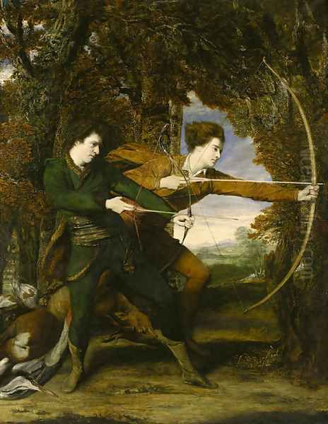 The Archers Double Portrait of Colonel John Dyke Acland and Thomas Townshend, Viscount Sydney Oil Painting by Sir Joshua Reynolds